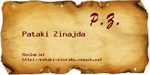 Pataki Zinajda névjegykártya